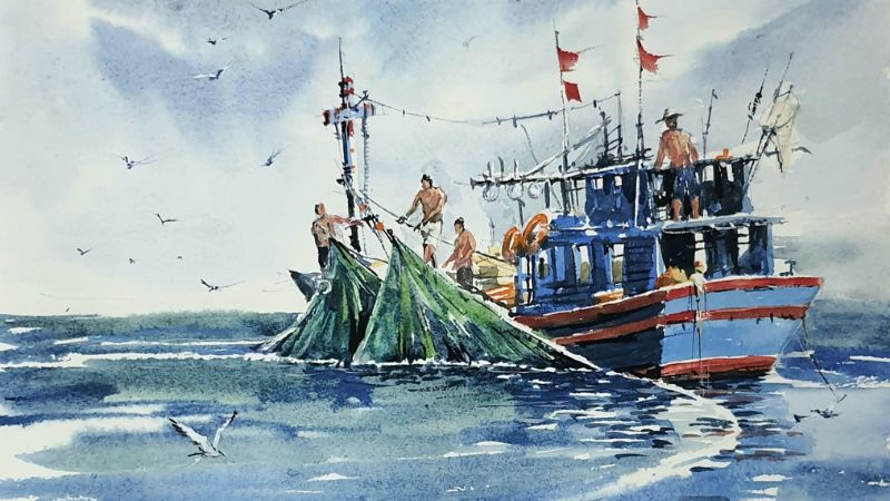 phan-tich-kho-dau-va-kho-cuoi-doan-thuyen-danh-ca-cua-huy-can phân tích khổ đầu và khổ cuối 'Đoàn thuyền đánh cá' của Huy Cận