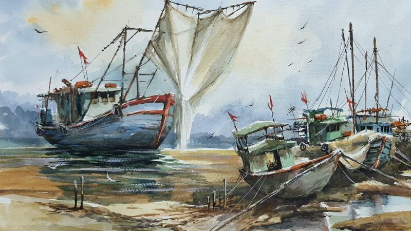 phan-tich-kho-dau-va-kho-cuoi-doan-thuyen-danh-ca Phân tích khổ đầu và khổ cuối 'Đoàn thuyền đánh cá'