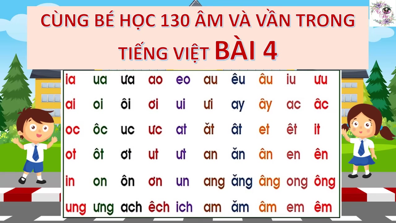 Cô Thu thân thiện chào đón các bé vào bài học về âm và vần.