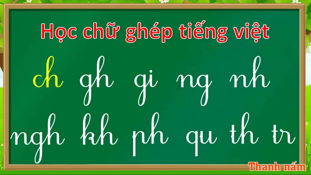 Bảng tổng hợp các chữ ghép tiếng Việt được giới thiệu rõ ràng.