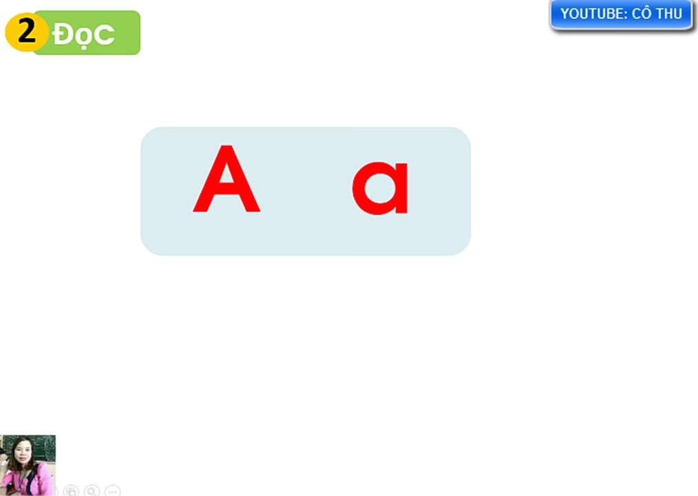 Hình ảnh chữ A in hoa và chữ a in thường được trình bày rõ ràng trên màn hình.