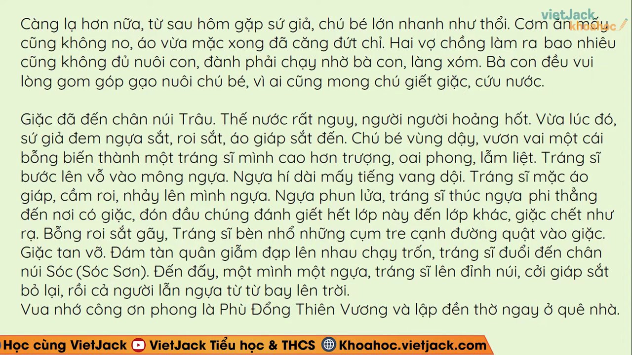 Khoảnh khắc cậu bé Gióng 3 tuổi bỗng cất tiếng nói đầu tiên với mẹ, đòi gặp sứ giả nhà vua.