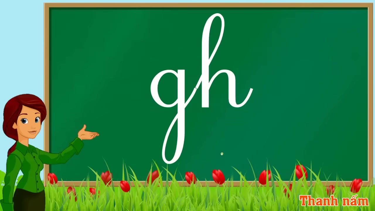 Cô và các bé cùng nhau ôn tập đọc to bảng chữ ghép một cách hào hứng.