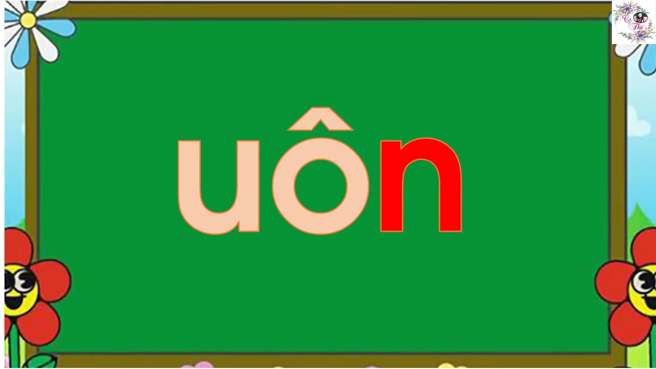 Cô Thu giải thích cấu trúc vần có âm đệm "u" trong "uân", "uông".