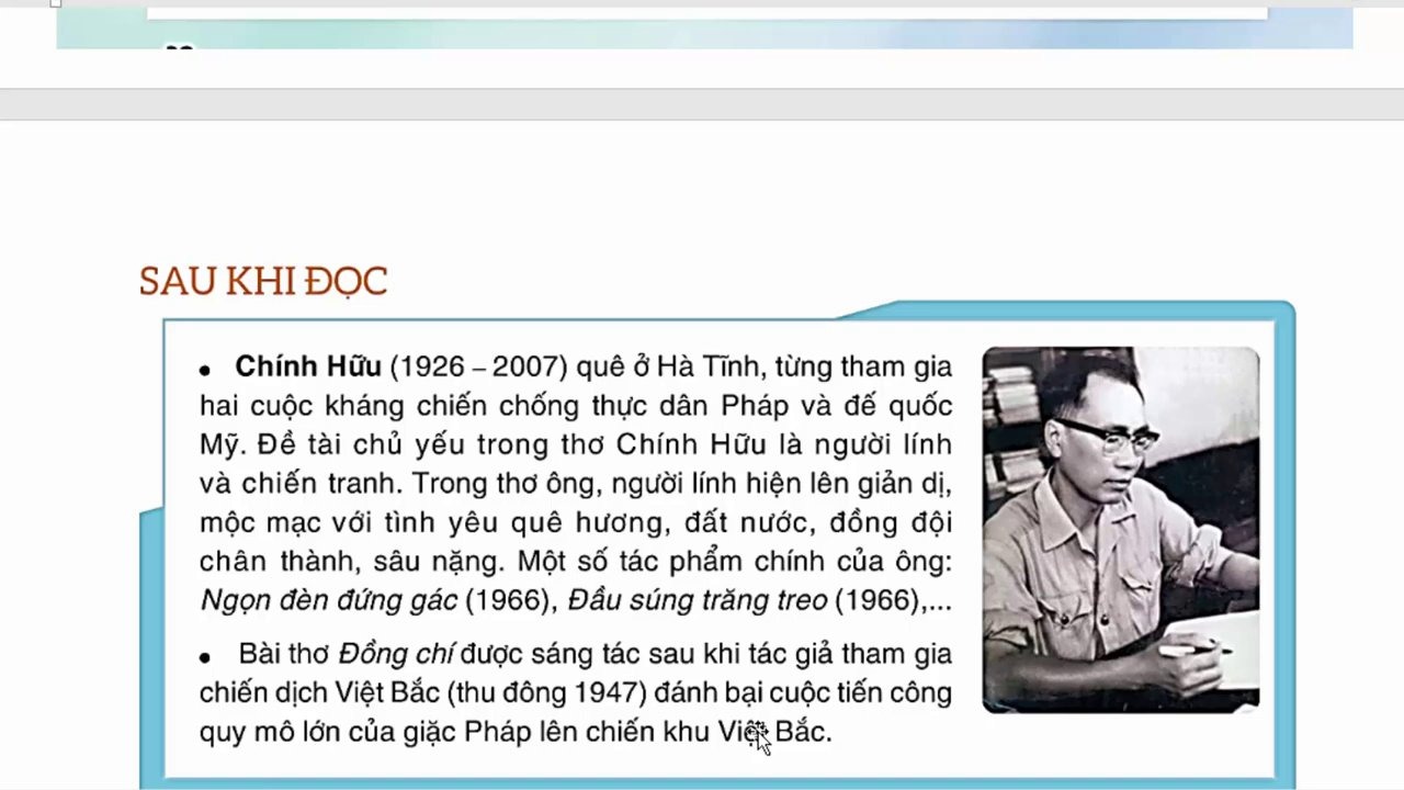 Sơ đồ phân tích cấu trúc 3 phần của bài thơ "Đồng Chí".