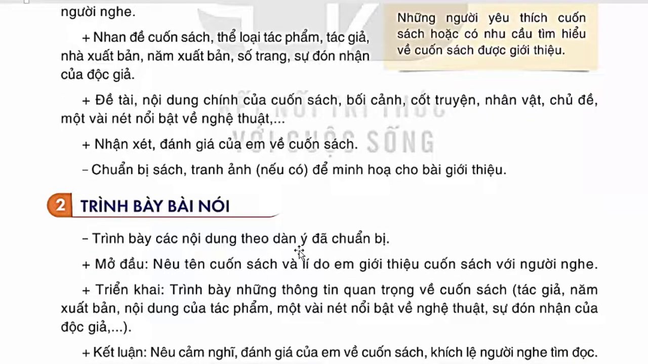 Minh họa một dàn ý chi tiết với các đề mục rõ ràng cho bài giới thiệu sách.